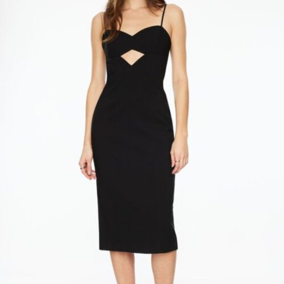 Dynamite Black Sweetheart Cut-out Midi Dress In Size Small NWT - Picture 5 of 15